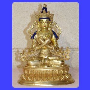 VAJRADHARA BUDDHA STATUE EXQUISITE 8.5 IN -Tibetan-Handmade VAJRA MASTER Copper